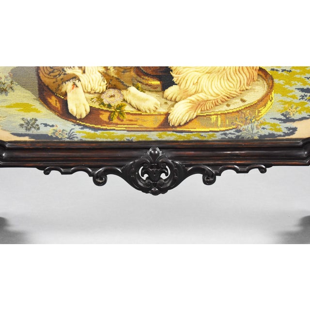 Black 19th Century English Victorian Rosewood Fire Screen For Sale - Image 8 of 18