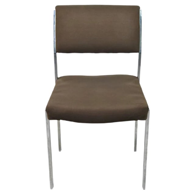 Italian Fabric Seat & Backrest Chairs with Steel Frame, 1970s, Set of 4 For Sale