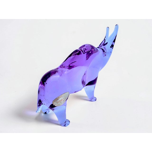 Glass Rhinoceros Sculpture in Alexandrite Murano Glass from Licio Zanetti, 1960s For Sale - Image 7 of 9