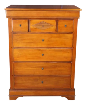 Vintage Lexington French Louis Philippe Style Cherry Finished Tallboy Dresser