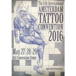 2016 Dutch Poster, Amsterdam International Tattoo Convention For Sale