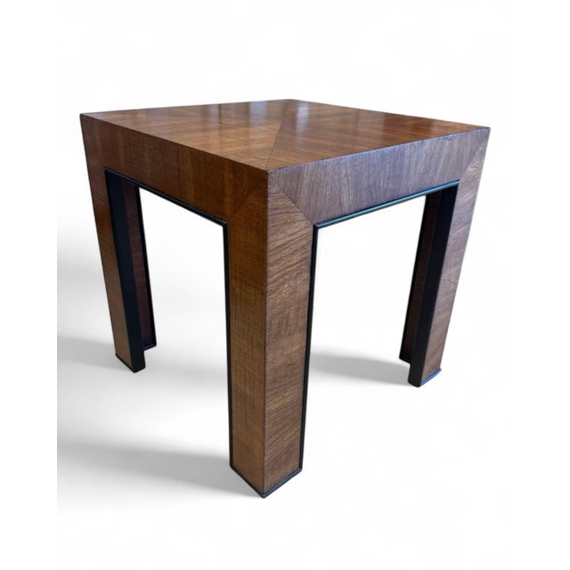 Auburn Mid 20th Century Pair of Milo Baughman Style Walnut End Tables For Sale - Image 8 of 12