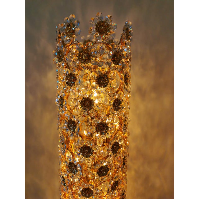 Vintage Gilt Brass and Crystal Floor Lamps from Palwa, 1960, Set of 2 For Sale - Image 10 of 18