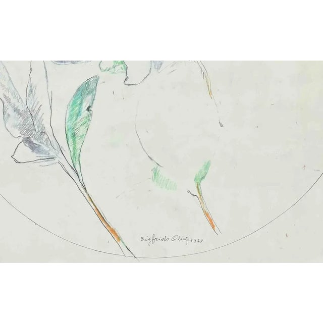 Modern Sigfrido Oliva, Still Life, Pencil and Watercolor, 1978, Framed For Sale - Image 3 of 5