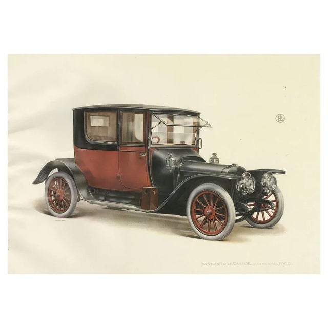 Antique print of a Panhard et Levassor Coupe 4pl Conduite car. This print originates from a rare catalog of the exclusive...