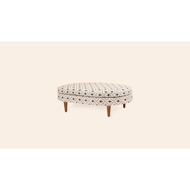 Contemporary Oxford Blue Carlotta Ottoman by Ceraudo For Sale - Image 3 of 5