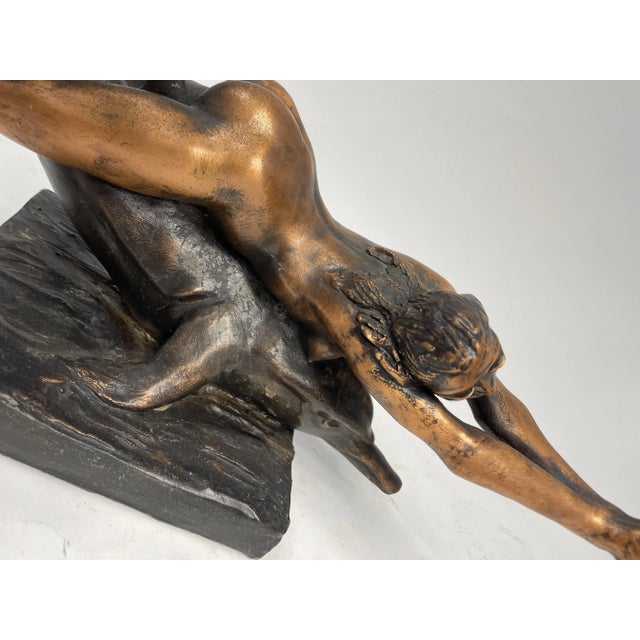 Woman on Dolphin, 1981, Copper & Pewter For Sale - Image 3 of 13