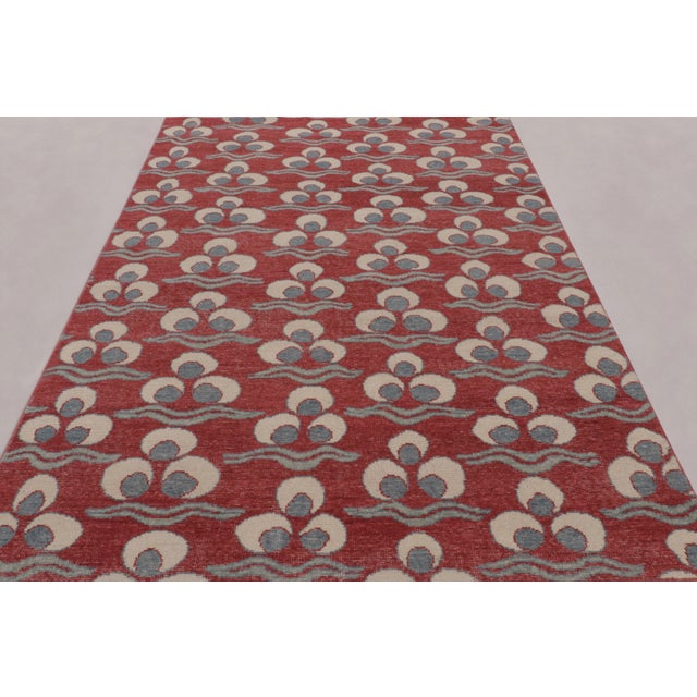 Rug & Kilim Rug & Kilim's Distressed Rug, Brick Red With Chintamani Patterns For Sale - Image 4 of 10