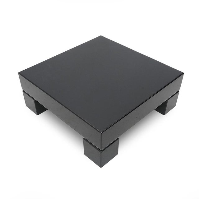 Black Lacquered Square Table, 1970s For Sale - Image 4 of 13