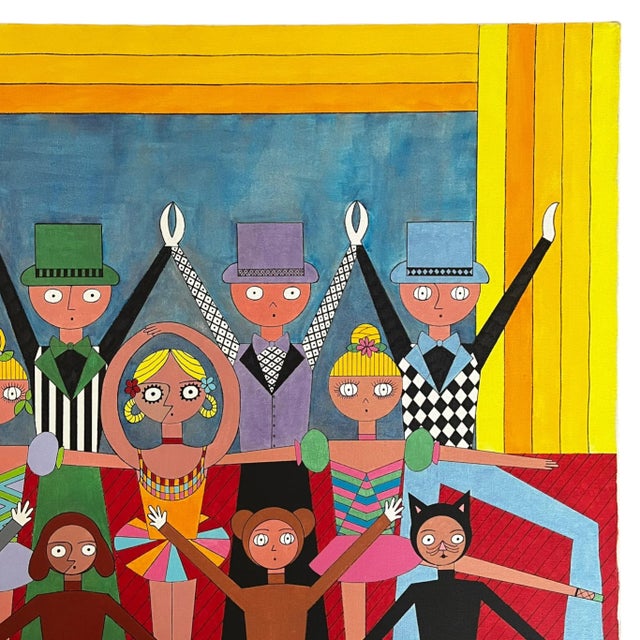 1970s 1970s “The Show” Modern Fauvist Figurative Painting by Lynn French Hansen For Sale - Image 5 of 12