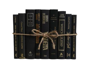 Decorative Books - Onyx & Gold Book Bundle - 1 Foot of Black Books