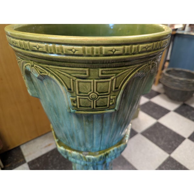 Mid-Century Modern Vintage Urn on Pedestal For Sale - Image 3 of 6