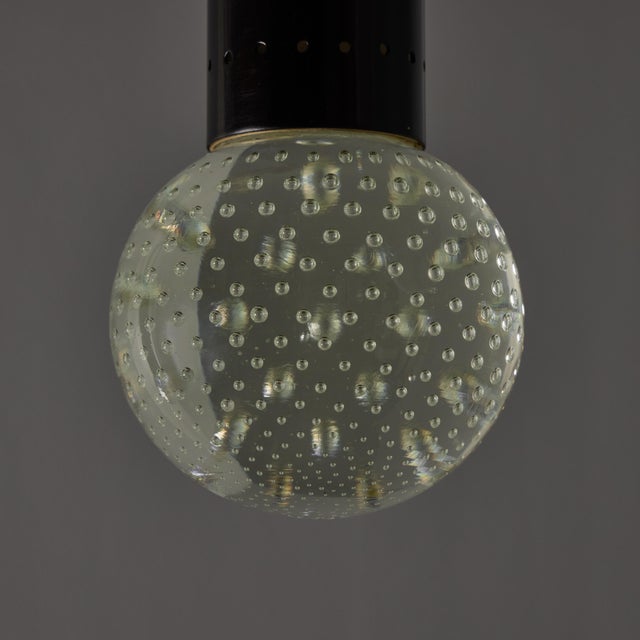 Black 1960s Gino Sarfatti Metal and Seguso Glass Pendant Chandelier for Arteluce For Sale - Image 8 of 18