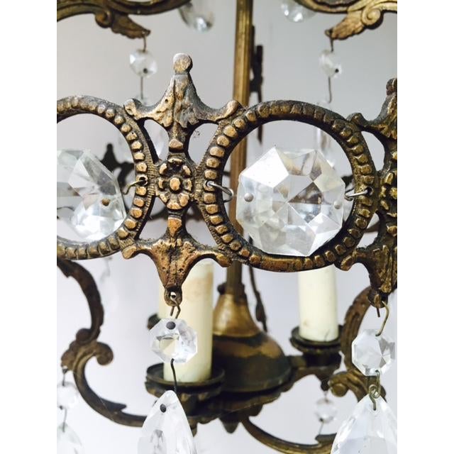 Antique Ornate Bronze Powder Room Chandelier | Chairish