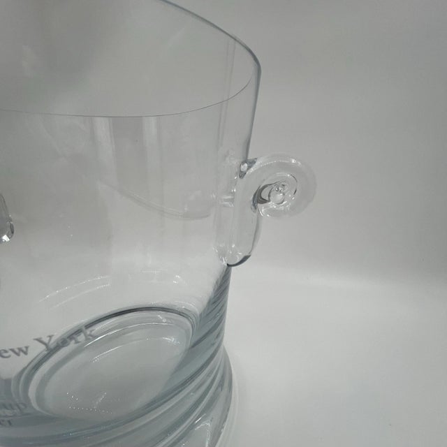 Glass Vintage Hand Blown Crystal Ice Bucket Bull and Bear Ny Bond Club Trophy For Sale - Image 7 of 9