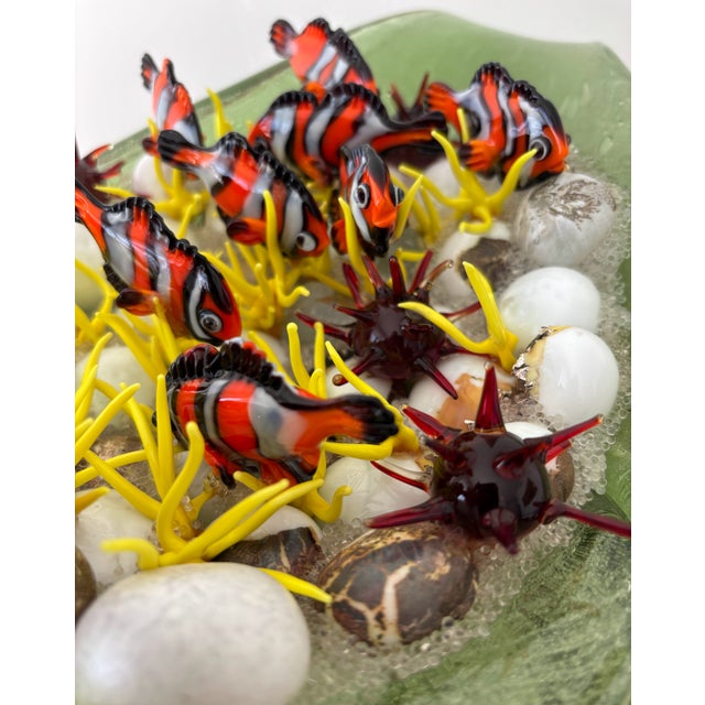 Green Murano Sommerso Blown Glass Reef Sculpture - Set of 2 For Sale - Image 8 of 15