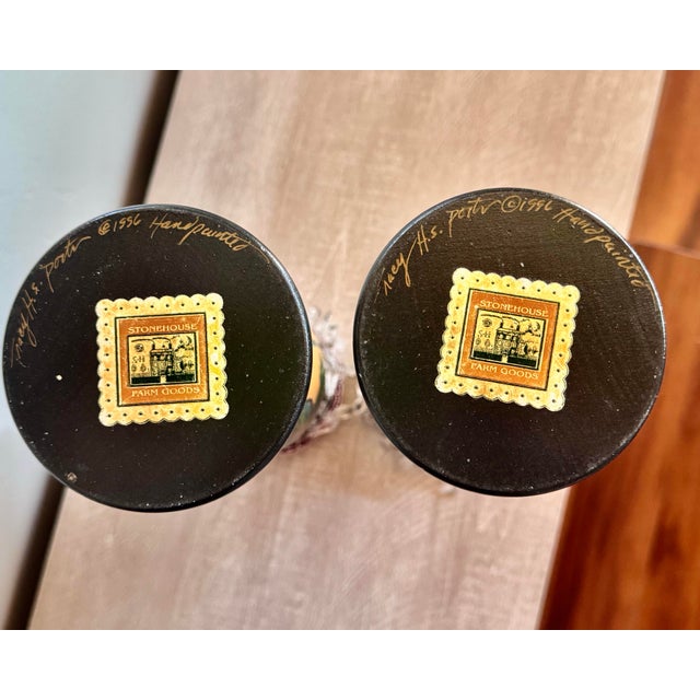 Art Deco Tracy Porter Hand Painted Stonehouse Farm Goods Candle Sticks For Sale - Image 3 of 12
