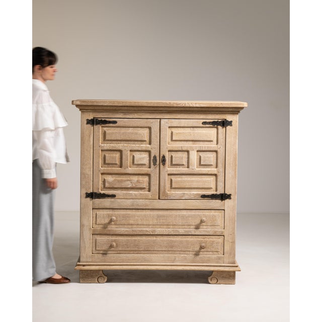 Wood 1970s Brutalist Oak Buffet For Sale - Image 7 of 12