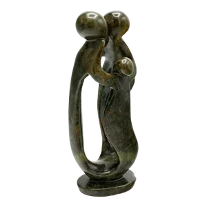 1960s Tribal Vintage Carved Family Statue, Hardstone, Decorative Ornament