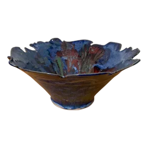 1980s Ron Korczynski Studio Pottery Cut Edge Bowl