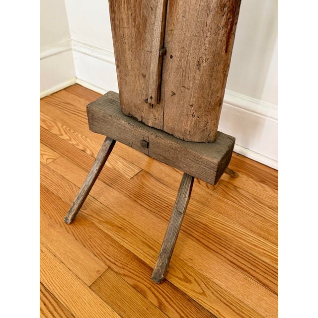 Wood Antique Primitive Wood Yarn Spinning Wheel For Sale - Image 7 of 11