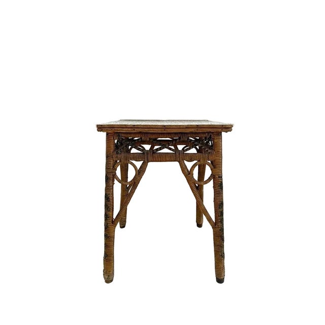 Wicker side table.