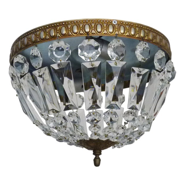 Vintage Two-Light Crown-Shaped Ceiling Light, 1960s For Sale
