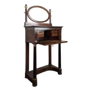 Empire Style Dressing Table in Flamed Mahogany For Sale
