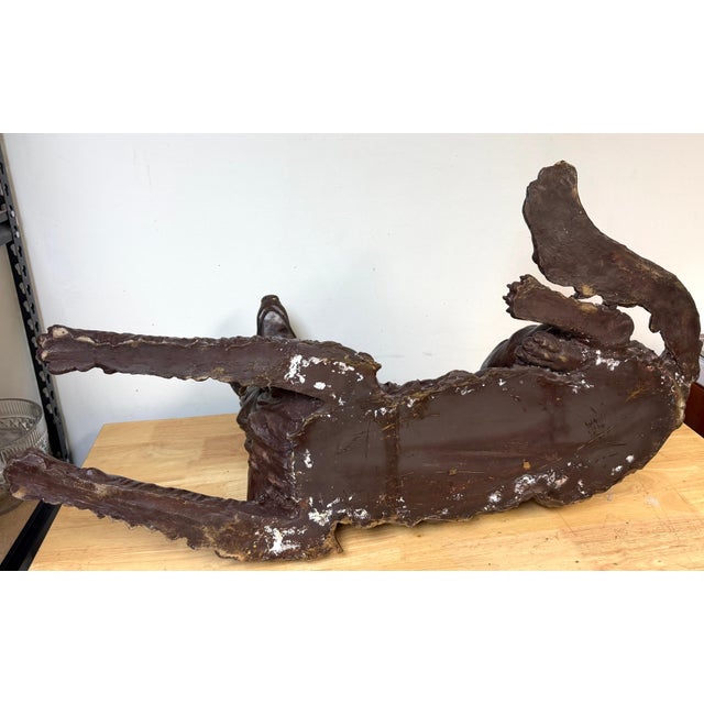 Large Life-Size Bronze Reclining Deerhound / Borzoi-Type Sculpture, 20th C Italy For Sale - Image 10 of 18