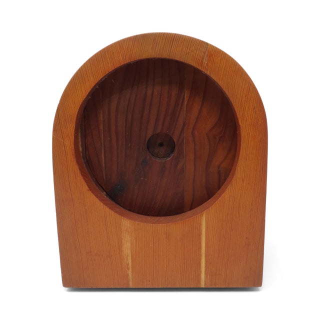 Brown 1970s Handcrafted Laminated Wood Desk Clock For Sale - Image 8 of 10