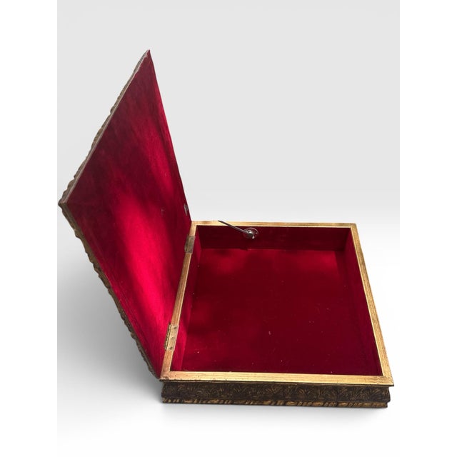 Large Florentine Giltwood Box With J. Van Ruisdael Dutch Landscape Painting. For Sale - Image 13 of 14