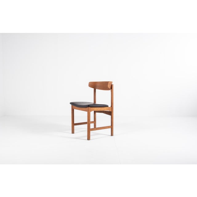 Black Danish Oak and Black Skai Dining Chairs, 1960s, Set of 4 For Sale - Image 8 of 18