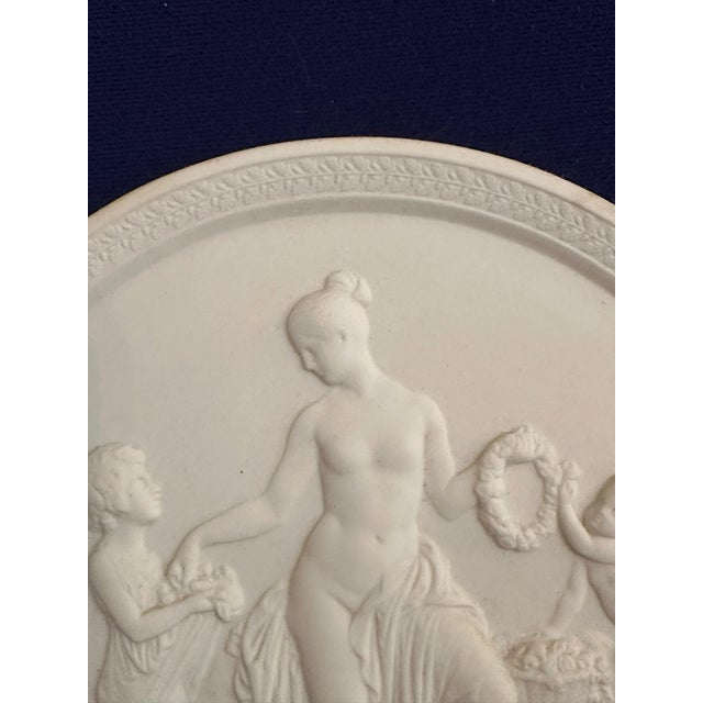 Wood Pair of Framed Antique Parian Bas Relief Plaques by Royal Copenhagen, Produced Circa 1870–1890 For Sale - Image 7 of 12