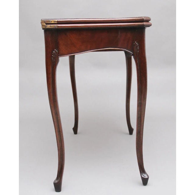 Brown 19th Century Mahogany Card Table For Sale - Image 8 of 11