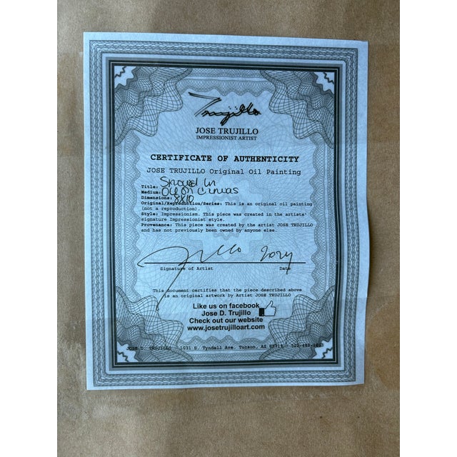 Contemporary Rustic Oil of a Cabin “Snowed In”, Vintage Frame For Sale - Image 12 of 12