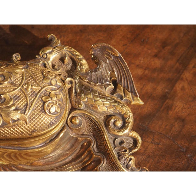 Napoleon III Gilt Bronze Inkwell From France, C. 1840 For Sale - Image 4 of 12