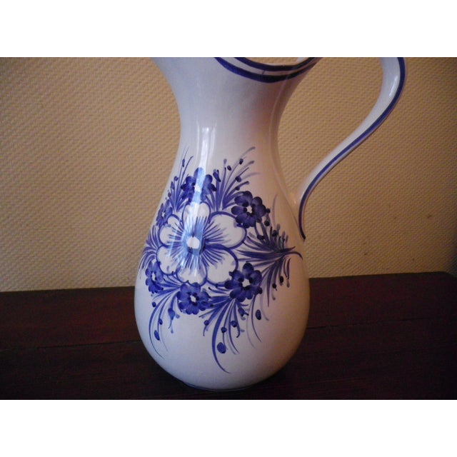 Vintage Wash Pitcher and Basin in Glazed Ceramic, France, 1940s, Set of 2 For Sale - Image 6 of 14