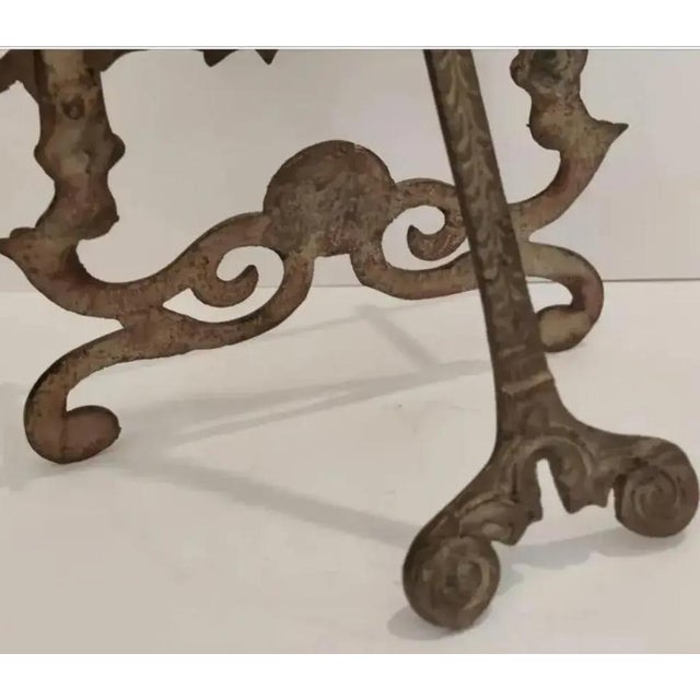 1990s Vintage Ornate Iron Easel Display Stand For Sale - Image 5 of 9