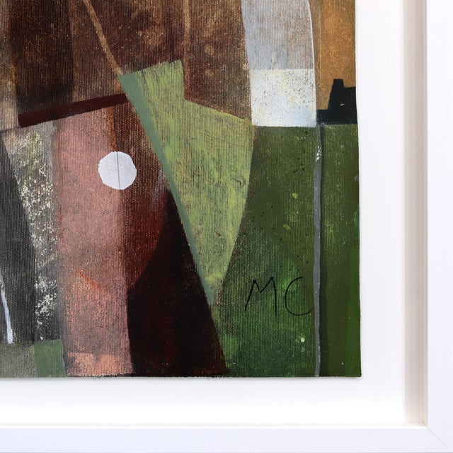 Urban Life - Framed Original Abstract Green Landscape Acrylic Painting on Canvas by Maria C. Bernhardsson For Sale In Los Angeles - Image 6 of 9