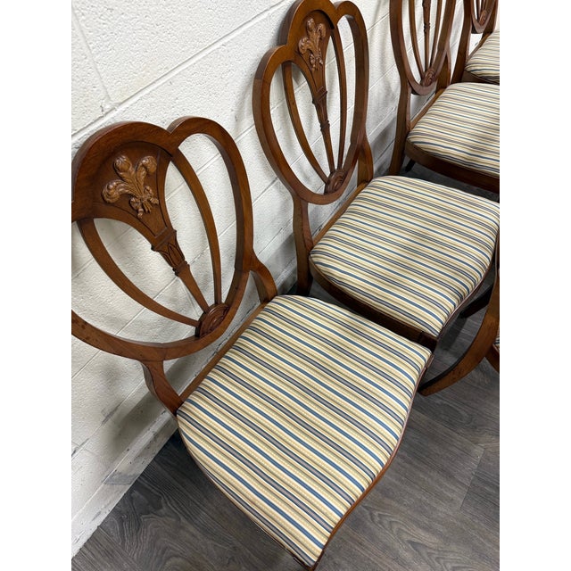 Vintage Hepplewhite or Georgian Style Shield Back Dining Chairs - Set of 6 For Sale - Image 10 of 13