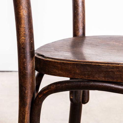Wood Single Tapered Bar Back Dining Chairs from Thonet, 1940s, Set of 2 For Sale - Image 7 of 10