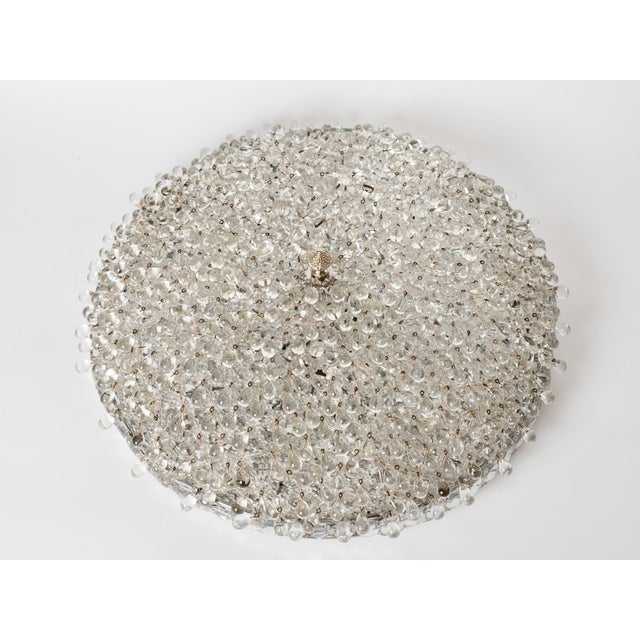 1960s Austrian Palwa / Kalmar Style Crystal Flush Mount Plafond Chandelier For Sale - Image 9 of 11