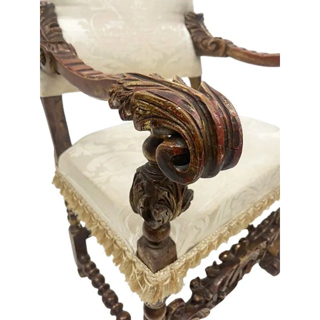 19th Century Italian Throne Armchair For Sale - Image 6 of 10