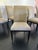 Set of 12 Artistic Frame dining chairs in pristine condition with designer Bergamo olive green fabric. 2 elegant arm...