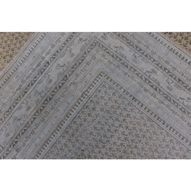 Minimalist Design Antique Persian Tabriz Rug in All-Over Design in Faded Colors 10'2 X 13'5 For Sale - Image 14 of 14
