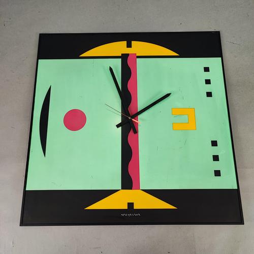 Metal Postmodern Clock by Alessandro Mendini, 1980s For Sale - Image 7 of 8