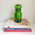 Vintage Emerald Green Belgium Apothecary Jar Canister Container Bubble Lid. Stunning color! Stamped on the bottom....