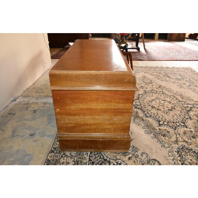 Vintage Caswell-Runyan Cedar Hope Chest – Art Deco Blanket Trunk-Lock Removed For Sale - Image 11 of 13
