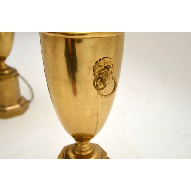 Neoclassical Brass Table Lamps, 1930s, Set of 2 For Sale - Image 9 of 12