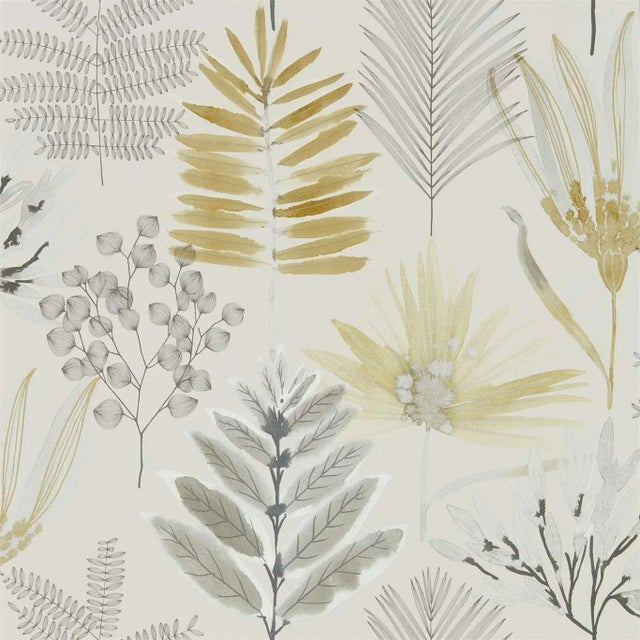 Harlequin Yasuni Wallpaper in Ochre/Linen For Sale
